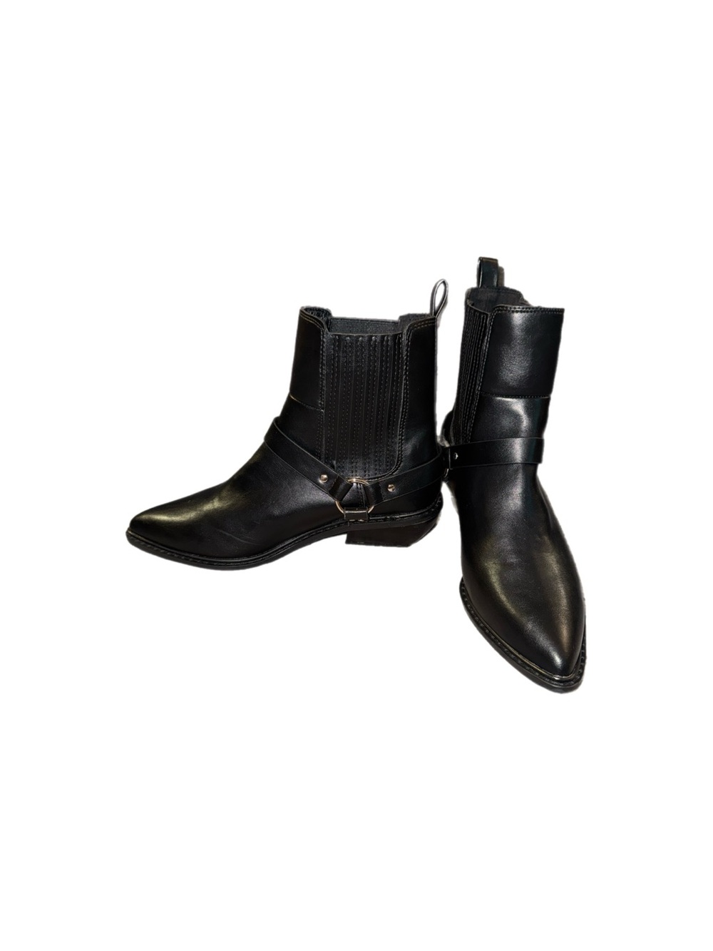 Women’s Black Chase & Chloe Yareli chelsea Western-Style Ankle Boots